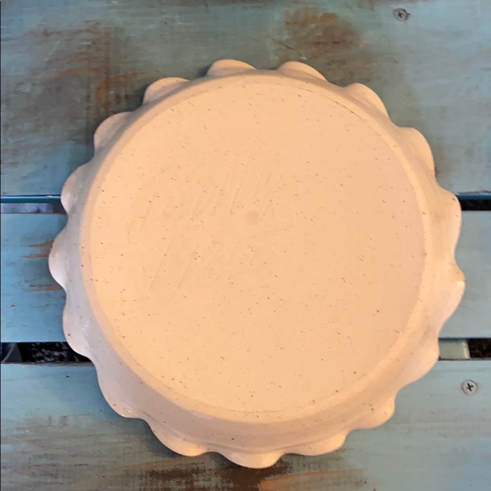 Vintage Bob Mays Ceramic Scalloped Edge Pie Plate Signed 1985 - Picture 2 of 6